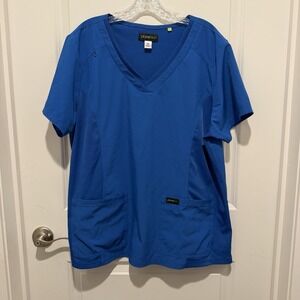 Planet Koi Nursing Scrub Top Xl Blue Stretchy